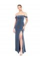 Draped Sleeves Wide Scoop Neck Off the Shoulder Velvet Prom Dress