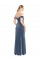 Draped Sleeves Wide Scoop Neck Off the Shoulder Velvet Prom Dress