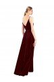 Faux Wrap V-Neck Sleek Long Velvet Prom Dress