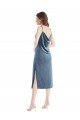 Midi Length Asymmetrical One Shoulder Velvet Slip Prom Dress