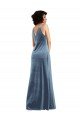 Floor Length Cowl Neck Long Stretch Velvet Maxi Prom Dress