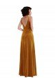 Twist Front Cutout Velvet Maxi Prom Dress with Pockets