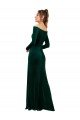 Off the Shoulder Long Sleeves Stretch Velvet Prom Dress
