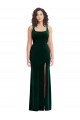 Square Neck Long Velvet Maxi Prom Dress