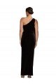 One Shoulder Long Velvet Prom Dress with Side Split and Shoulder Tie